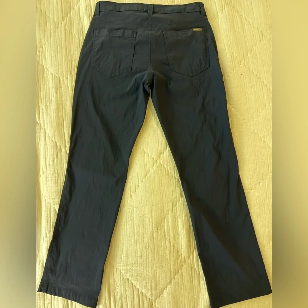 Eddie Bauer Men’s Tech Pants 34x32 Navy Blue w/ Zipper Pocket Travel